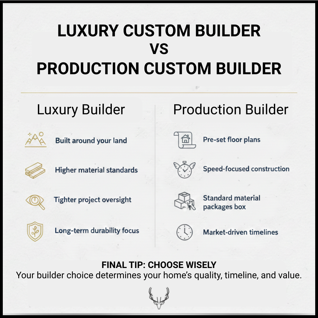 Luxury Custom Home Builder vs Production Builder