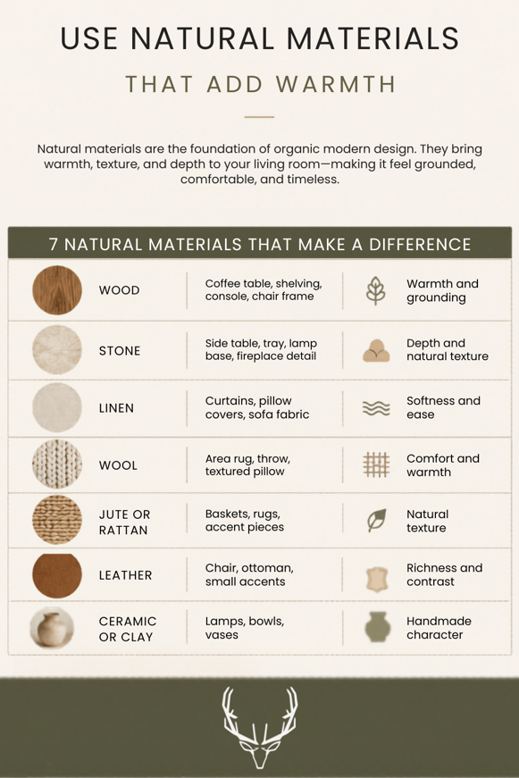 Use Natural Materials That Add Warmth